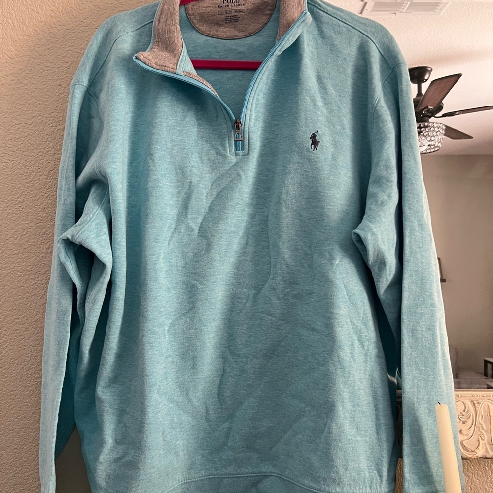 Polo by Ralph Lauren Men's Blue Quarter-Zip Sweater